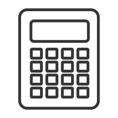 black and white calculator with screen and buttons over isolated background , commerce concept, vector illustration 