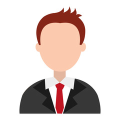 business avatar man wearing black suit and red tie front view over isolated background,vector illustration