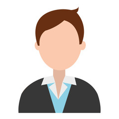 business avatar man wearing black suit front view over isolated background,vector illustration