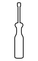 white screwdriver front view over isolated background, vector illustration 