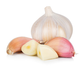 Garlic isolated on white background