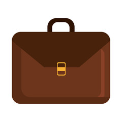 brown business suitcase front view over isolated background, vector illustration 