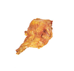 chicken fried close up isolated on white