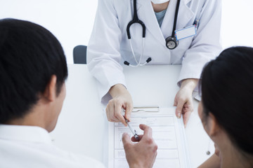 The couple have signed the consent form at the hospital