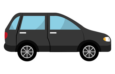 Fototapeta premium black SUV car side view over isolated background, vector illustration 
