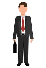 Obraz na płótnie Canvas avatar business man wearing colorful clothes front view over isolated background, vector illustration 