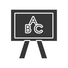 black and white school board front view  over isolated background, vector illustration 