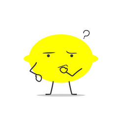confused lemon simple clean cartoon illustration
