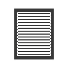 black paper with white stripes front view over isolated background, vector illustration
