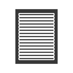 black paper with white stripes front view over isolated background, vector illustration