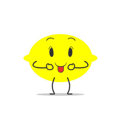 tongue lemon simple clean cartoon illustration