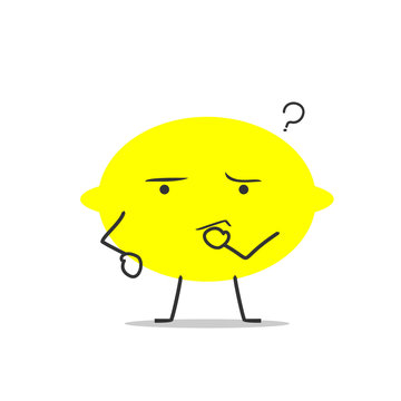 confused lemon simple clean cartoon illustration
