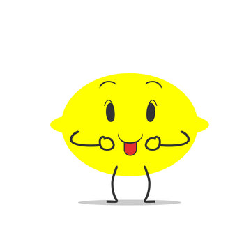 tongue lemon simple clean cartoon illustration