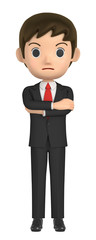 3D illustration character - A business man is angry.