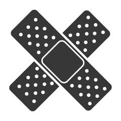 black and white medical bandage front view over isolated background, vector illustration 