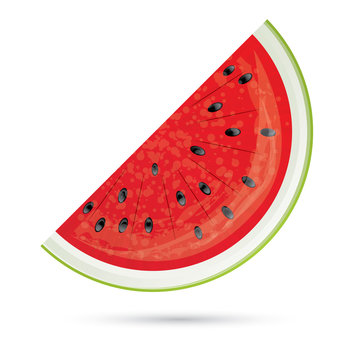 Watermelon slice. Watermelon Icon Isolated on White.