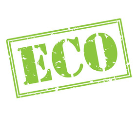 eco green stamp on white background