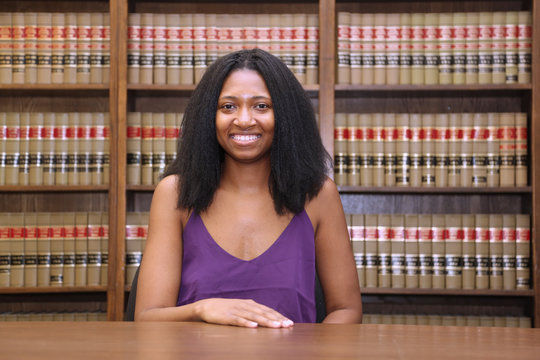 Young attractive ethnic female law student