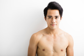 Fototapeta premium Close up portrait of handsome young man