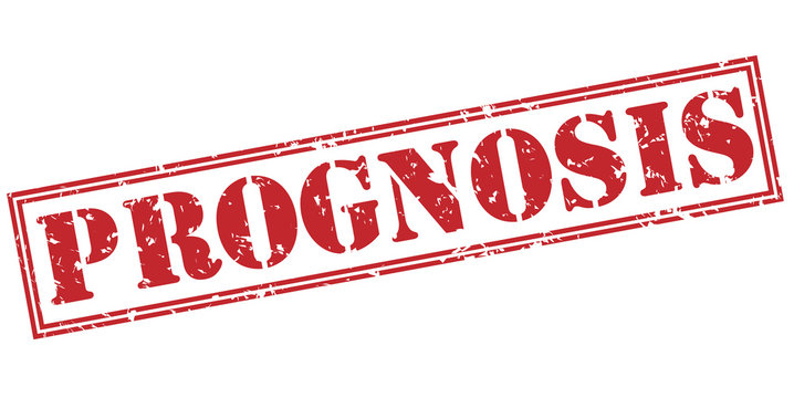 prognosis red stamp on white background