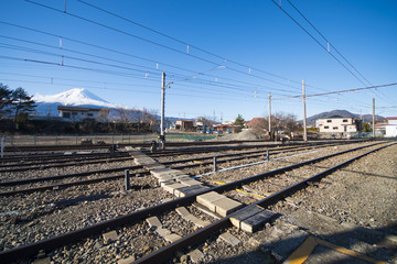 A railway station at Kawaguchiko