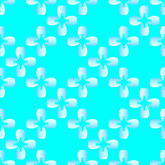 Flower tooth blue seamless pattern