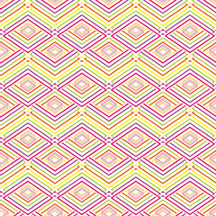 Multicolored geometric seamless rhombic pattern