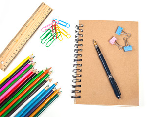 concept and office supplies on white