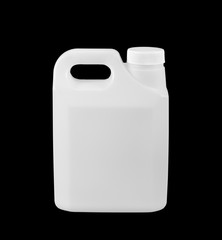 White plastic gallon,isolated on black background