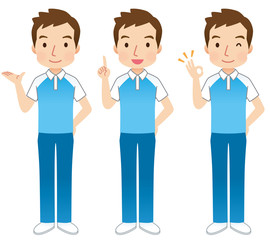 男性スタッフ　表情セット