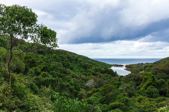Panorama Overview of the Glenrock Park with Laguna in Newcastle,