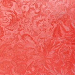 red floral ornament brocade textile pattern