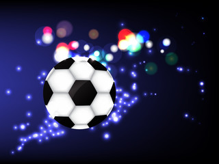 Fototapeta premium soccer ball or football on light sparkling abstract background