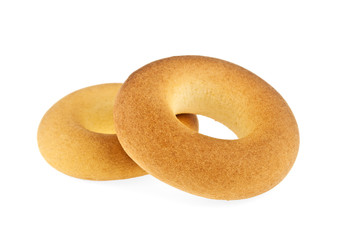 Fresh bagels isolated on white background