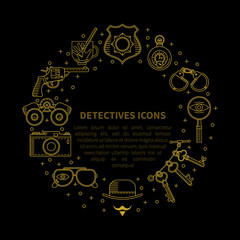 Investigator vector icons