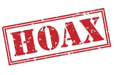 hoax red stamp on white background