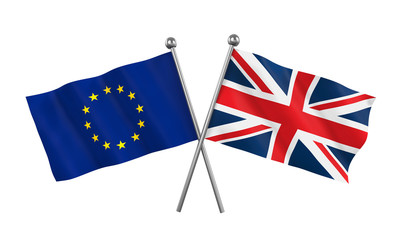 Fototapeta premium United Kingdom and European Union Flags