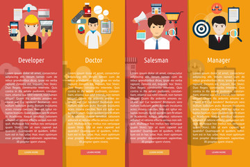 Human Profession Vertical Banner Concept