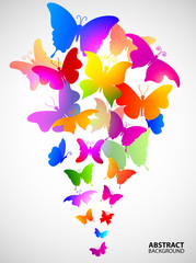 Fototapeta na wymiar Colored abstract background with butterflies