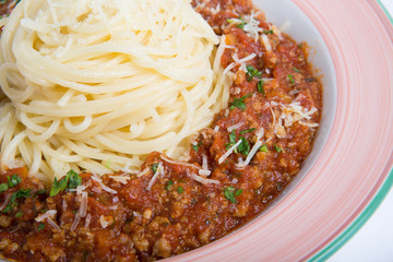 Spaghetti bolognese plate