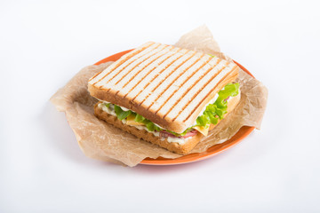 Grilled sandwhich on a plate