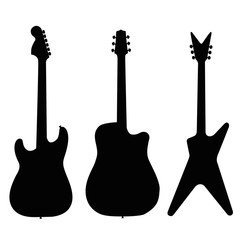 guitar illustration silhouette set