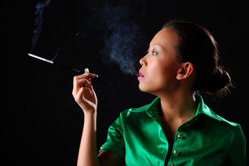 Obraz premium woman with cigarette