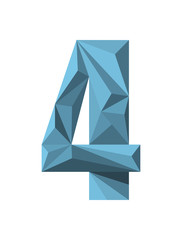 VECTOR POLYGON PATTERN NUMBER ICON “4”
