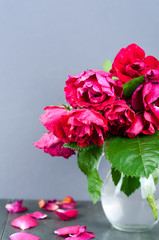 red roses on a Board
