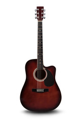 Naklejka premium Acoustic guitar is isolated on the white