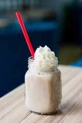Ice cold, refreshing frappe coffee