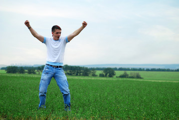 Fototapeta premium young man and nature