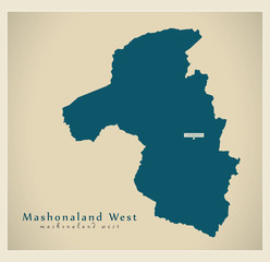 Modern Map - Mashonaland West ZW