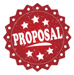 proposal red grunge stamp on white background